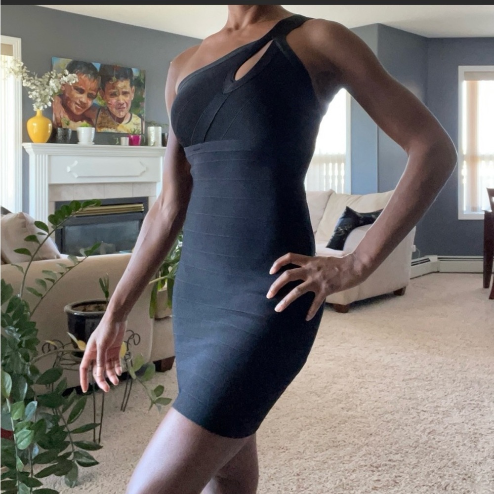 Black One-Shoulder bandage Dress